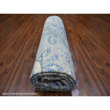 Load image into Gallery viewer, 8&#39;x10&#39;1&quot; Steel Blue, Anatolian Village Inspired With Large Medallions Vegetable Dyes, Pure Wool Hand Knotted, Oriental Rug FWR442014