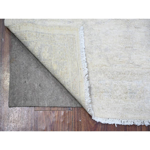 3'1"x4'10" White Wash Peshawar with Faded Colors Natural Dyes, Extra Soft Wool Hand Knotted, Oriental Rug FWR442074