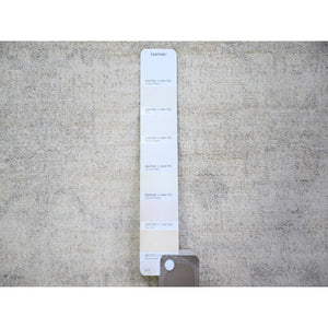 3'1"x4'10" White Wash Peshawar with Faded Colors Natural Dyes, Extra Soft Wool Hand Knotted, Oriental Rug FWR442074