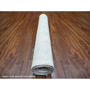 3'1"x4'10" White Wash Peshawar with Faded Colors Natural Dyes, Extra Soft Wool Hand Knotted, Oriental Rug FWR442074