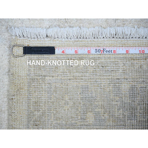 3'1"x4'10" White Wash Peshawar with Faded Colors Natural Dyes, Extra Soft Wool Hand Knotted, Oriental Rug FWR442074