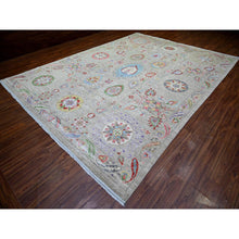 Load image into Gallery viewer, 10&#39;1&quot;x13&#39;8&quot; Tan Color, Finer Peshawar With Uzbek Suzani Design Densely Woven Natural Dyes, 100% Wool Hand Knotted, Oriental Rug FWR442080