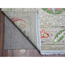 Load image into Gallery viewer, 10&#39;1&quot;x13&#39;8&quot; Tan Color, Finer Peshawar With Uzbek Suzani Design Densely Woven Natural Dyes, 100% Wool Hand Knotted, Oriental Rug FWR442080