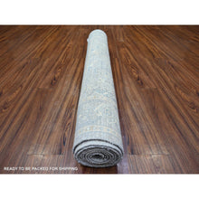 Load image into Gallery viewer, 4&#39;x10&#39; Gray, Finer Peshawar With All Over Vines Natural Dyes, Soft Wool Hand Knotted, Wide Runner Oriental Rug FWR442092