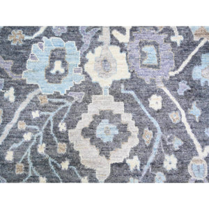 9'x11'8" Black Coral, Afghan Angora Oushak With All Over Pattern Natural Dyes, Soft Wool Hand Knotted, Oriental Rug FWR442188