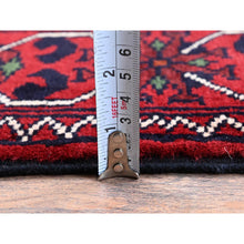 Load image into Gallery viewer, 2&#39;3&quot;x5&#39; Crimson Red, Afghan Khamyab With Geometric Medallions Design, Hand Knotted, Soft Wool, Vegetable Dyes, Short &amp; Narrow Runner, Oriental Rug FWR4416