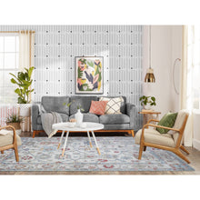 Load image into Gallery viewer, 6&#39;1&quot;x9&#39;4&quot; Ivory, Hand Knotted Afghan Angora Oushak With All Over Design, Natural Dyes Extra Soft Wool, Oriental Rug FWR442218