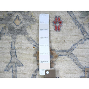 6'1"x9'4" Ivory, Hand Knotted Afghan Angora Oushak With All Over Design, Natural Dyes Extra Soft Wool, Oriental Rug FWR442218