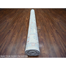 Load image into Gallery viewer, 6&#39;1&quot;x9&#39;4&quot; Ivory, Hand Knotted Afghan Angora Oushak With All Over Design, Natural Dyes Extra Soft Wool, Oriental Rug FWR442218