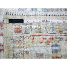 Load image into Gallery viewer, 6&#39;1&quot;x9&#39;4&quot; Ivory, Hand Knotted Afghan Angora Oushak With All Over Design, Natural Dyes Extra Soft Wool, Oriental Rug FWR442218