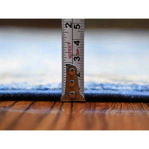 5'8"x9' Steel Blue, Hand Knotted Afghan Angora Oushak With All Over Design, Natural Dyes Soft Wool, Oriental Rug FWR442236