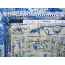 Load image into Gallery viewer, 5&#39;8&quot;x9&#39; Steel Blue, Hand Knotted Afghan Angora Oushak With All Over Design, Natural Dyes Soft Wool, Oriental Rug FWR442236