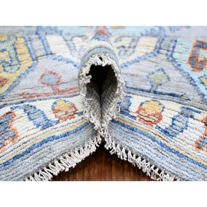10'1"x13'9" Cloud Gray, Anatolian Village Inspired With Large Medallion Natural Dyes, Extra Soft Wool Hand Knotted, Oriental Rug FWR442242