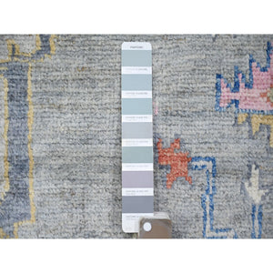 10'1"x13'9" Cloud Gray, Anatolian Village Inspired With Large Medallion Natural Dyes, Extra Soft Wool Hand Knotted, Oriental Rug FWR442242