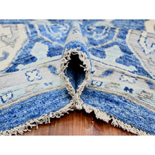 Load image into Gallery viewer, 11&#39;10&quot;x15&#39;1&quot; Steel Blue, Anatolian Village Inspired With Large Medallions Vegetable Dyes, 100% Wool Hand Knotted, Oversized Oriental Rug FWR442248