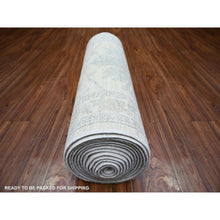 Load image into Gallery viewer, 2&#39;8&quot;x20&#39;5&quot; White Wash Peshawar With Large Medallions Natural Dyes, Pure Wool Hand Knotted, Xl Runner Oriental Rug FWR442374