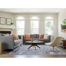 Load image into Gallery viewer, 8&#39;3&quot;x9&#39;9&quot; Cloud Gray, Anatolian Village Inspired With Large Medallion Natural Dyes, Soft Wool Hand Knotted, Oriental Rug FWR442404