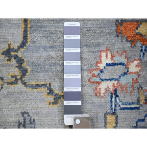 8'3"x9'9" Cloud Gray, Anatolian Village Inspired With Large Medallion Natural Dyes, Soft Wool Hand Knotted, Oriental Rug FWR442404