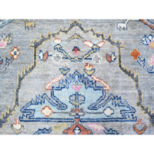 Load image into Gallery viewer, 8&#39;3&quot;x9&#39;9&quot; Cloud Gray, Anatolian Village Inspired With Large Medallion Natural Dyes, Soft Wool Hand Knotted, Oriental Rug FWR442404