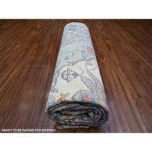Load image into Gallery viewer, 8&#39;3&quot;x9&#39;9&quot; Cloud Gray, Anatolian Village Inspired With Large Medallion Natural Dyes, Soft Wool Hand Knotted, Oriental Rug FWR442404