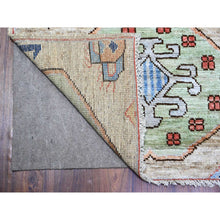 Load image into Gallery viewer, 2&#39;10&quot;x9&#39;7&quot; Tan Color, Anatolian Village Inspired With Large Design Elements And Bird Figurines Vegetable Dyes, Extra Soft  Wool Hand Knotted Oriental Runner Rug FWR442410