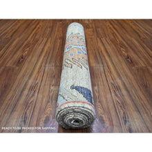 Load image into Gallery viewer, 2&#39;10&quot;x9&#39;7&quot; Tan Color, Anatolian Village Inspired With Large Design Elements And Bird Figurines Vegetable Dyes, Extra Soft  Wool Hand Knotted Oriental Runner Rug FWR442410
