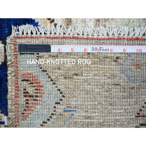 2'10"x9'7" Tan Color, Anatolian Village Inspired With Large Design Elements And Bird Figurines Vegetable Dyes, Extra Soft  Wool Hand Knotted Oriental Runner Rug FWR442410