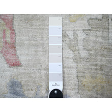 Load image into Gallery viewer, 8&#39;x9&#39;9&quot; Ivory, Afghan Angora Oushak With Colorful Motifs Natural Dyes, 100% Wool Hand Knotted, Oriental Rug FWR442584