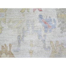 Load image into Gallery viewer, 8&#39;x9&#39;9&quot; Ivory, Afghan Angora Oushak With Colorful Motifs Natural Dyes, 100% Wool Hand Knotted, Oriental Rug FWR442584