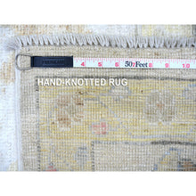 Load image into Gallery viewer, 8&#39;x9&#39;9&quot; Ivory, Afghan Angora Oushak With Colorful Motifs Natural Dyes, 100% Wool Hand Knotted, Oriental Rug FWR442584
