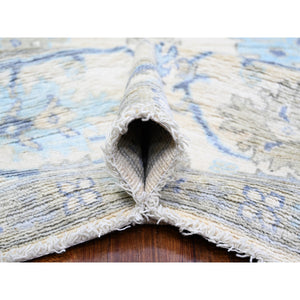 8'x9'10" Ivory, Afghan Angora Oushak With Soft Color, Natural Dyes, 100% Wool, Hand Knotted, Oriental Rug FWR442680