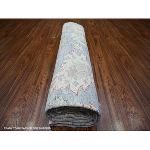 8'3"x9'8" Silver Gray, Natural Dyes Afghan Angora Oushak With Soft Colors, Extra Soft Wool Hand Knotted, Oriental Rug FWR442794