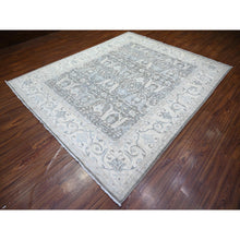 Load image into Gallery viewer, 8&#39;1&quot;x9&#39;8&quot; Carbon Gray, Stone Washed Peshawar With Bijar Garus Design, Vegetable Dyes, Soft Wool Hand Knotted, Oriental Rug FWR442956