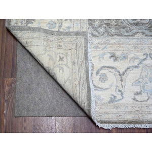 8'1"x9'8" Carbon Gray, Stone Washed Peshawar With Bijar Garus Design, Vegetable Dyes, Soft Wool Hand Knotted, Oriental Rug FWR442956
