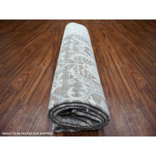 Load image into Gallery viewer, 8&#39;1&quot;x9&#39;8&quot; Carbon Gray, Stone Washed Peshawar With Bijar Garus Design, Vegetable Dyes, Soft Wool Hand Knotted, Oriental Rug FWR442956