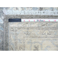 Load image into Gallery viewer, 8&#39;1&quot;x9&#39;8&quot; Carbon Gray, Stone Washed Peshawar With Bijar Garus Design, Vegetable Dyes, Soft Wool Hand Knotted, Oriental Rug FWR442956