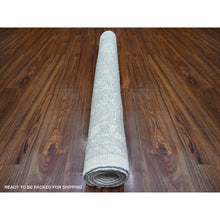 Load image into Gallery viewer, 4&#39;x6&#39;1&quot; Cream Color, Afghan Angora Oushak With All Over Vines Design Natural Dyes, 100% Wool Hand Knotted, Oriental Rug FWR443064