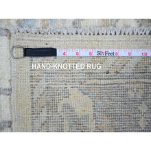 Load image into Gallery viewer, 4&#39;x6&#39;1&quot; Cream Color, Afghan Angora Oushak With All Over Vines Design Natural Dyes, 100% Wool Hand Knotted, Oriental Rug FWR443064