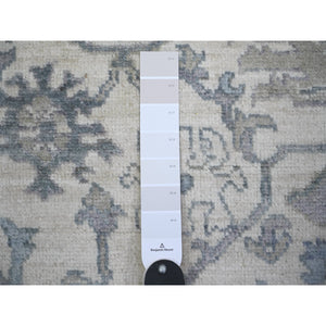 4'x6' Ivory, Extra Soft Wool Hand Knotted, Afghan Angora Oushak With Soft Colors Natural Dyes, Oriental Rug FWR443076