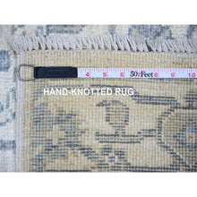 Load image into Gallery viewer, 4&#39;x6&#39; Ivory, Hand Knotted Modern Grass Design, Gabbeh Densely Woven Wool and Silk, Oriental Rug FWR475476