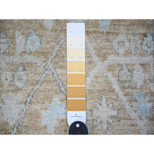 Load image into Gallery viewer, 2&#39;7&quot;x15&#39; Tan Color, Soft Wool Hand Knotted, Afghan Angora Oushak With Soft Colors Natural Dyes, Runner Oriental Rug FWR443196