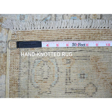Load image into Gallery viewer, 2&#39;7&quot;x15&#39; Tan Color, Soft Wool Hand Knotted, Afghan Angora Oushak With Soft Colors Natural Dyes, Runner Oriental Rug FWR443196