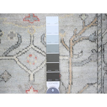 Load image into Gallery viewer, 3&#39;x9&#39;5&quot; Alice Blue, Afghan Angora Oushak  With Colorful Patterns, Natural Dyes, Pure Wool, Hand Knotted, Runner Oriental Rug FWR443214