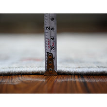 Load image into Gallery viewer, 3&#39;x9&#39;5&quot; Alice Blue, Afghan Angora Oushak  With Colorful Patterns, Natural Dyes, Pure Wool, Hand Knotted, Runner Oriental Rug FWR443214