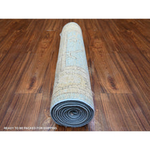 Load image into Gallery viewer, 2&#39;9&quot;x9&#39;9&quot; Berry Blue, Afghan Angora Oushak With Faded Colors, Natural Dyes, Soft Wool, Hand Knotted, Runner Oriental Rug FWR443268
