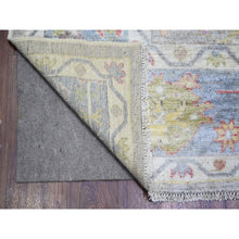 Load image into Gallery viewer, 8&#39;1&quot;x9&#39;10&quot; Cloud Gray, Afghan Angora Oushak With Colorful Deisgn, Natural Dyes, Extra Soft Wool, Hand Knotted, Oriental Rug FWR443322