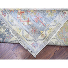 Load image into Gallery viewer, 8&#39;1&quot;x9&#39;10&quot; Cloud Gray, Afghan Angora Oushak With Colorful Deisgn, Natural Dyes, Extra Soft Wool, Hand Knotted, Oriental Rug FWR443322
