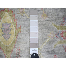 Load image into Gallery viewer, 8&#39;1&quot;x9&#39;10&quot; Cloud Gray, Afghan Angora Oushak With Colorful Deisgn, Natural Dyes, Extra Soft Wool, Hand Knotted, Oriental Rug FWR443322
