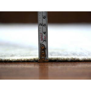 8'1"x9'10" Cloud Gray, Afghan Angora Oushak With Colorful Deisgn, Natural Dyes, Extra Soft Wool, Hand Knotted, Oriental Rug FWR443322