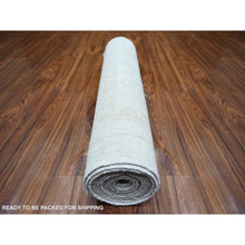 Load image into Gallery viewer, 2&#39;7&quot;x11&#39;3&quot; White Wash Peshawar With Faded Colors Vegetable Dyes, 100% Wool Hand Knotted, Runner Oriental Rug FWR443664